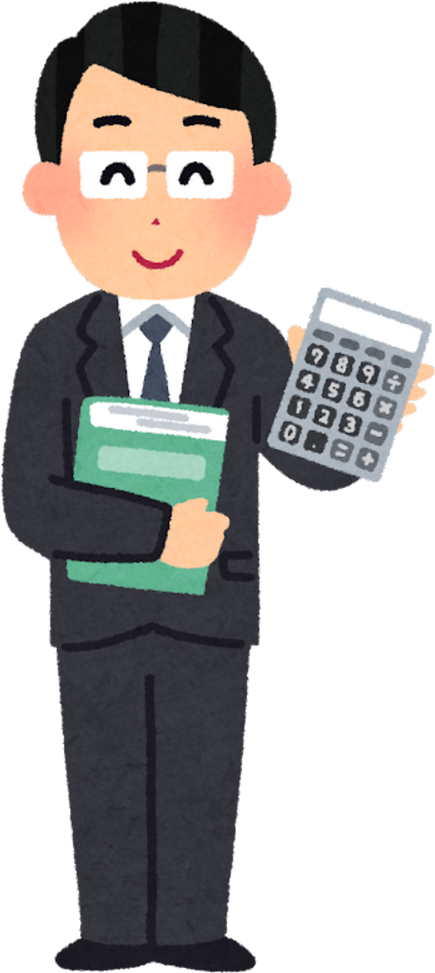 Illustration of Male Accountant With Calculator