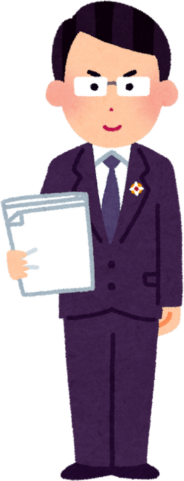 Illustration of Male Prosecutor Holding Documents